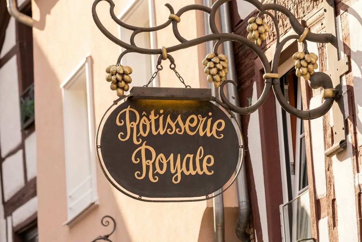Schild der Rotisserie Royale